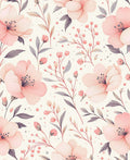 Soft Pink Floral Blossom Pattern Rug