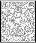Abstract Floral Line Art Design Rug