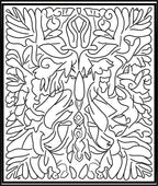 Abstract Floral Line Art Design Rug