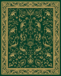 Vintage Golden Tiger Floral Scrollwork Design Rug