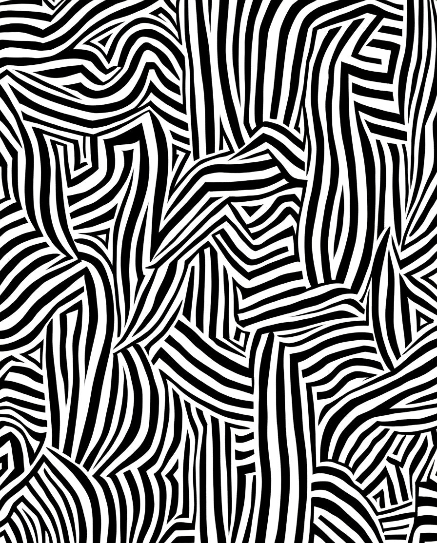 Monochrome 2 Tone Abstract Wavy Stripes Rug