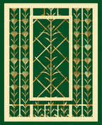 Emerald Gold Floral Geometric Rug