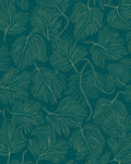 Tropical Leaf Outline Teal Rug