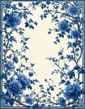 Blue Floral Vine Pattern Rug