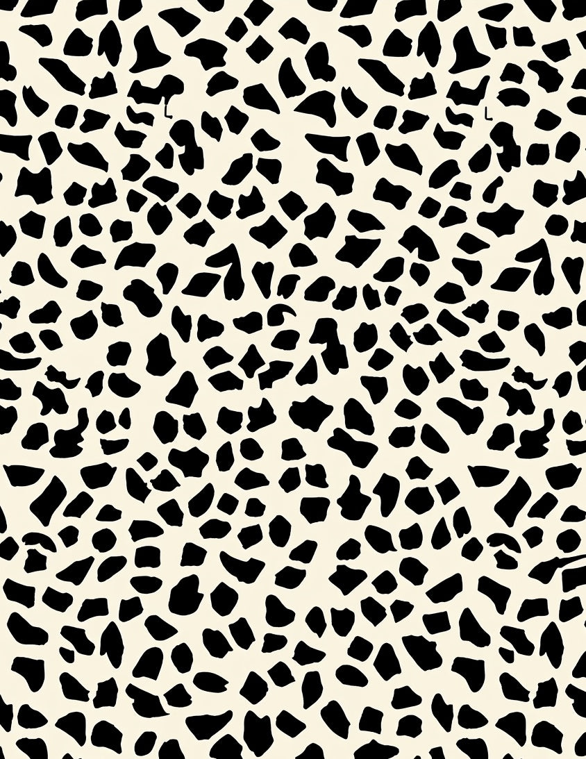 Black Irregular Spots Pattern Rug