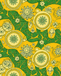 Vivid Yellow Green Floral Pattern Rug