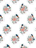 Whimsical Bird Floral Pattern Rug