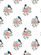 Whimsical Bird Floral Pattern Rug