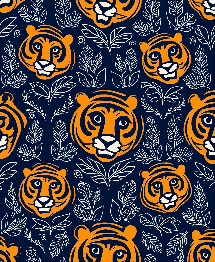 Bold Tiger Floral Pattern Rug