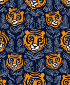 Bold Tiger Floral Pattern Rug
