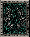 Dark Floral Vine Scroll Rug
