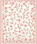 Charming Pink Floral Branches Design Rug
