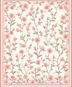 Charming Pink Floral Branches Design Rug