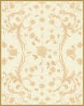 Elegant Floral Scrollwork Cream Rug