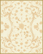 Elegant Floral Scrollwork Cream Rug