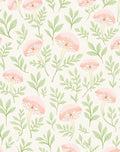 Pink Mushroom Leaf Pattern Rug