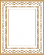 Elegant Gold Interlocking Square Frame Design Rug