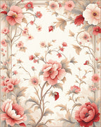 Elegant Floral Vines Blossom Pattern Rug