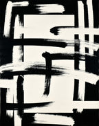 Bold Abstract Brushstroke Geometric Pattern Rug