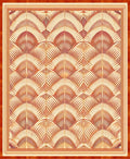 Gilded Fan Pattern Contemporary Rug