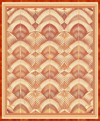 Gilded Fan Pattern Contemporary Rug