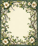 Elegant Floral Vine Border Design Rug
