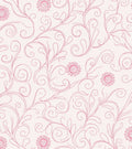 Pink Swirls Floral Pattern Rug