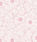 Pink Swirls Floral Pattern Rug