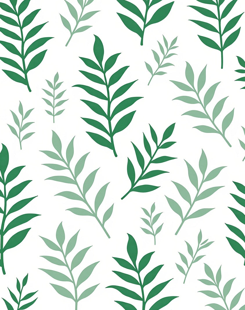 Emerald Green Leafy Branch Composition Rug