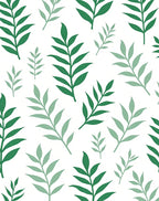 Emerald Green Leafy Branch Composition Rug