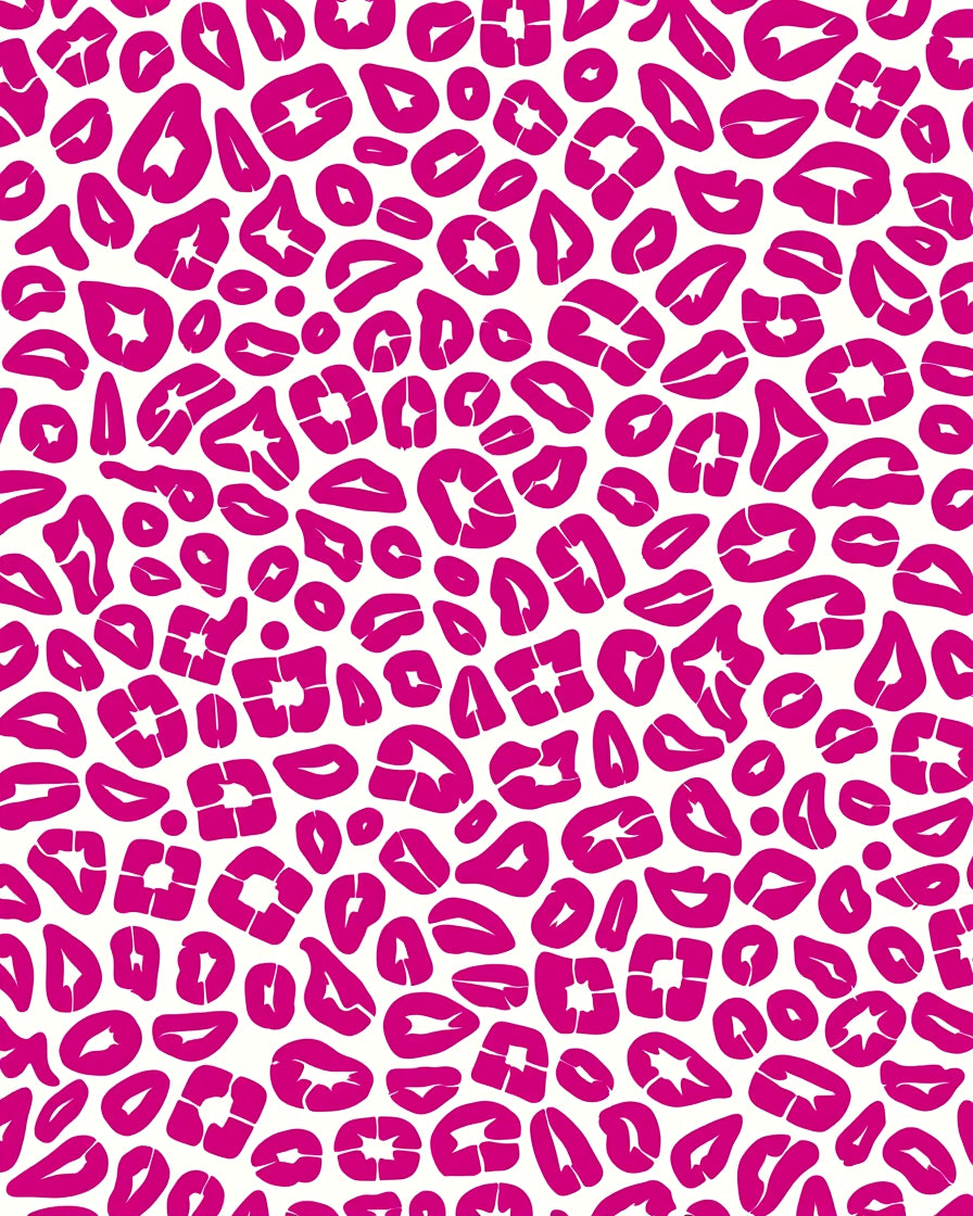 Bold Pink White Animal Print Rug