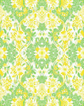 Vibrant Yellow Green Floral Pattern Rug