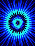 Electric Blue Burst Radial Rug
