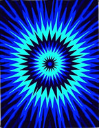 Electric Blue Burst Radial Rug