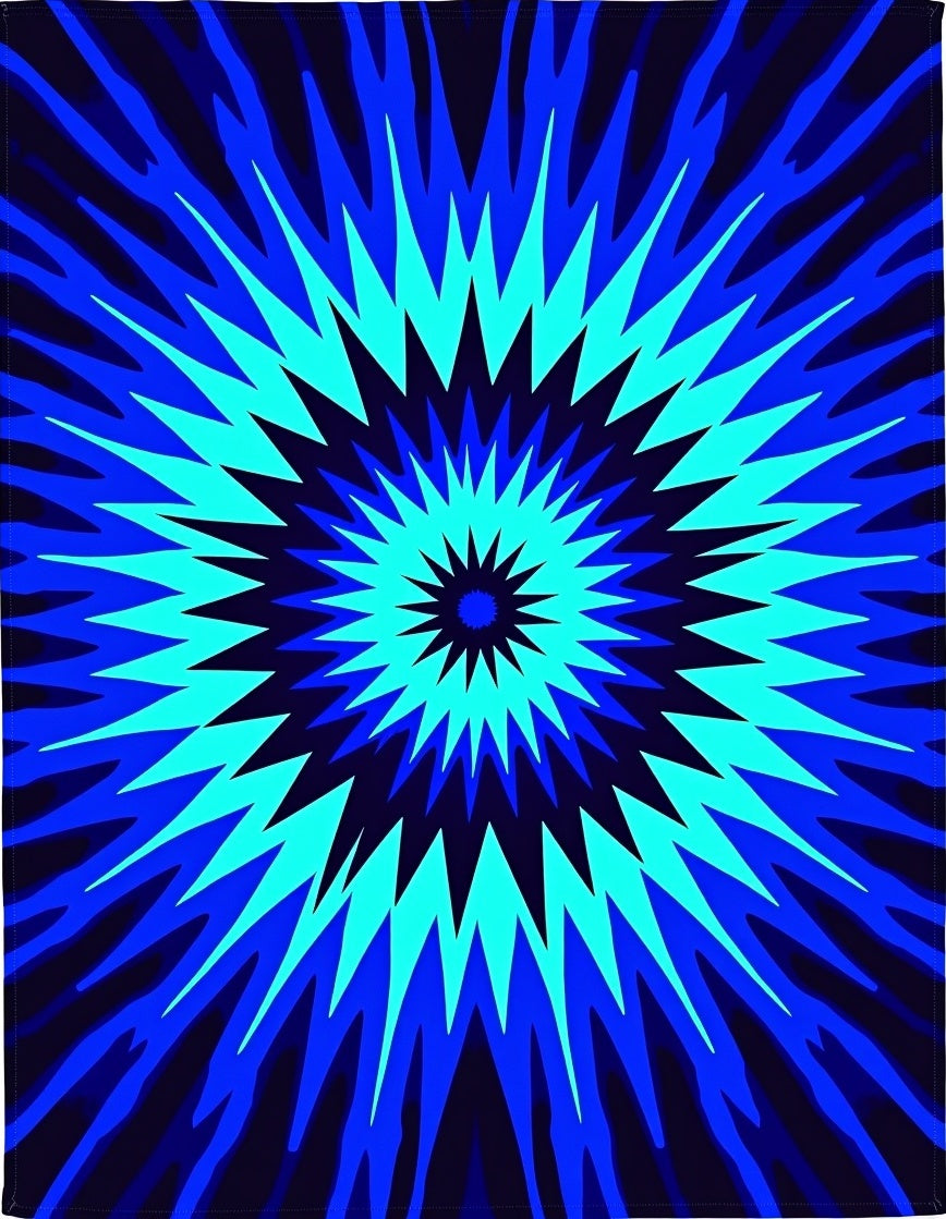 Electric Blue Burst Radial Rug