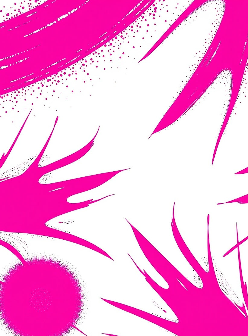 Vivid Pink Abstract Splash Rug