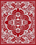 Red And White Intricate Floral Pattern Rug