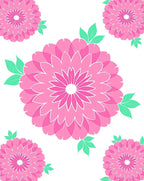 Pink Daisy Floral Pattern Rug