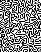 Bold Abstract Black Line Art Rug