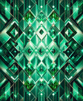 Emerald Geometric Crystal Design Rug
