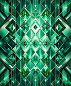 Emerald Geometric Crystal Design Rug