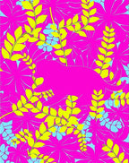 Vibrant Pink Floral Animal Silhouette Rug