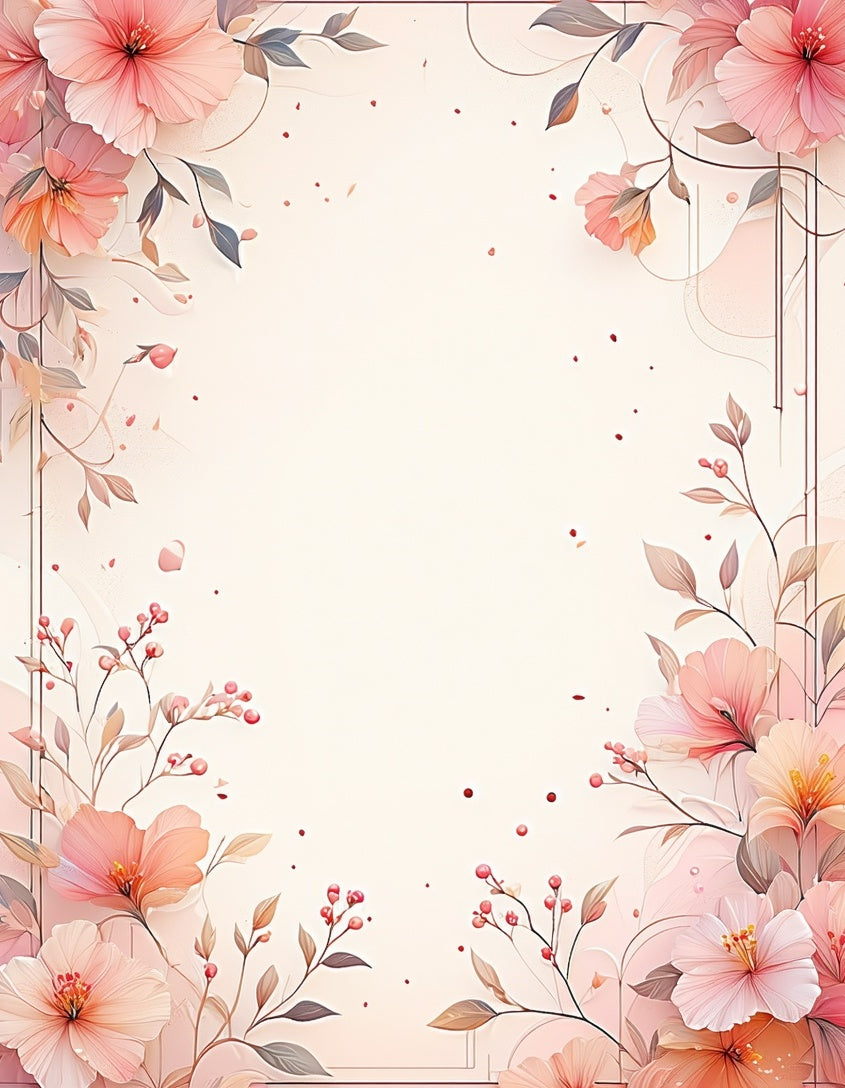 Delicate Floral Branches in Pastel Hues Rug