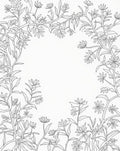 Branching Floral Outline Garden Pattern Rug