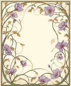 Vineyard Floral Lilac Art Nouveau Design Rug