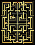 Black Gold Geometric Maze Rug