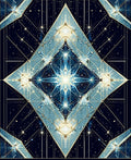 Art Deco Starry Night Diamond Design Rug