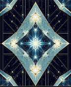 Art Deco Starry Night Diamond Design Rug