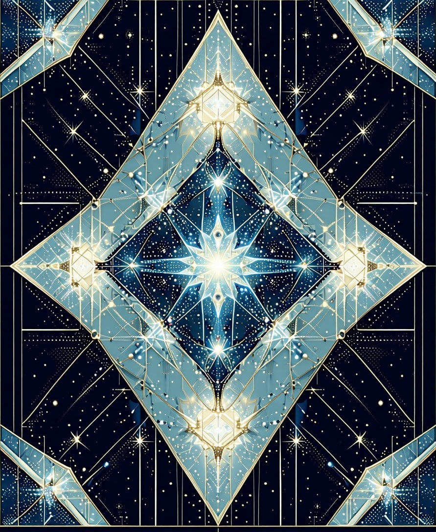 Art Deco Starry Night Diamond Design Rug
