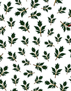Dark Green Leafy Botanical Scatter Rug